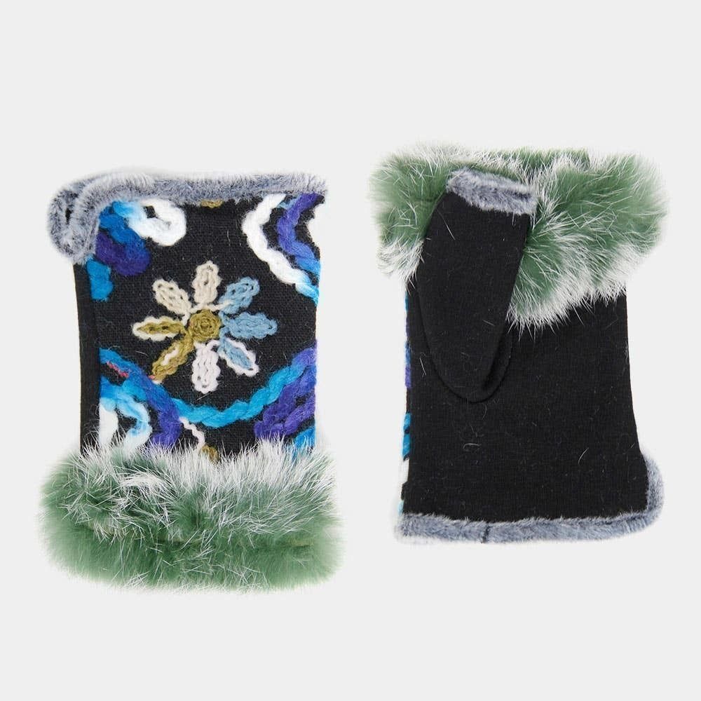 Faux Fur Fingerless Gloves